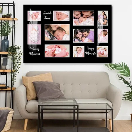 11 Photo Collage Happy Moments Customized Photo Printed Rectangle Horizontal Acrylic Photo Frame