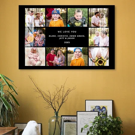 Collage Photo Black We Love You Customized Photo Printed Rectangle Horizontal Acrylic Photo Frame