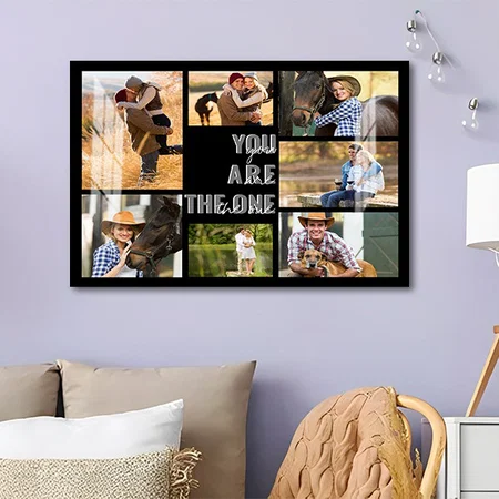You are the One 7 Photo Collage Customized Photo Printed Rectangle Horizontal Acrylic Photo Frame