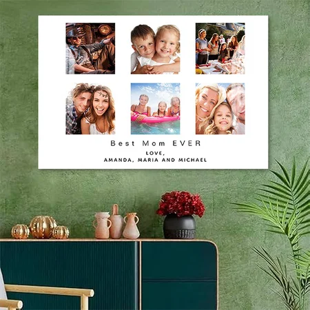 Mother Photo Family Collage Customized Photo Printed Rectangle Horizontal Acrylic Photo Frame