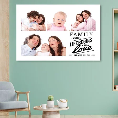 Modern Family Love Quote Photo Collage Customized Photo Printed Rectangle Horizontal Acrylic Photo Frame