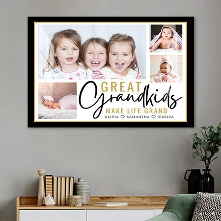 Grandkids Great Grandparents Life Quote 4 Photo Customized Photo Printed Rectangle Horizontal Acrylic Photo Frame