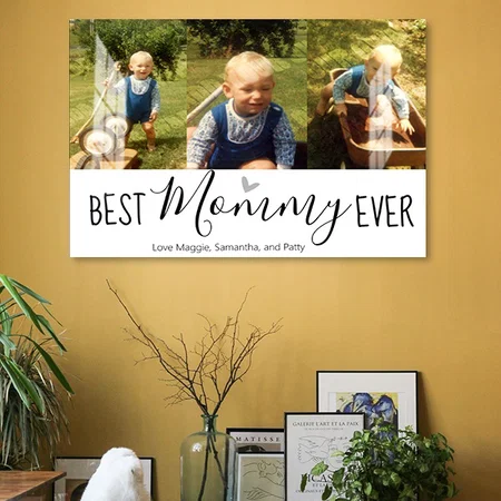 Best Mommy Ever 3 Photo Collage Customized Photo Printed Rectangle Horizontal Acrylic Photo Frame
