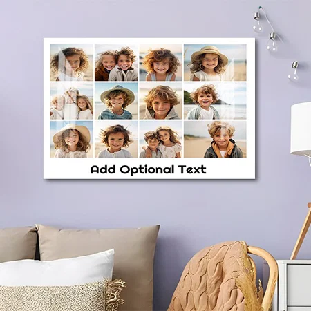 12 Photo Grid Collage Customized Photo Printed Rectangle Horizontal Acrylic Photo Frame