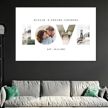 Love 4 photo simple modern Customized Photo Printed Rectangle Horizontal Acrylic Photo Frame