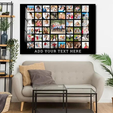 Photo Collage 45 Photos Customized Photo Printed Rectangle Horizontal Acrylic Photo Frame