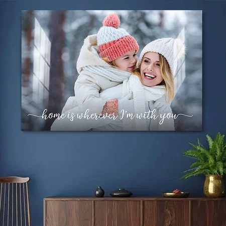 Photo Home Is Wherever I'm With You Quote Customized Photo Printed Rectangle Horizontal Acrylic Photo Frame