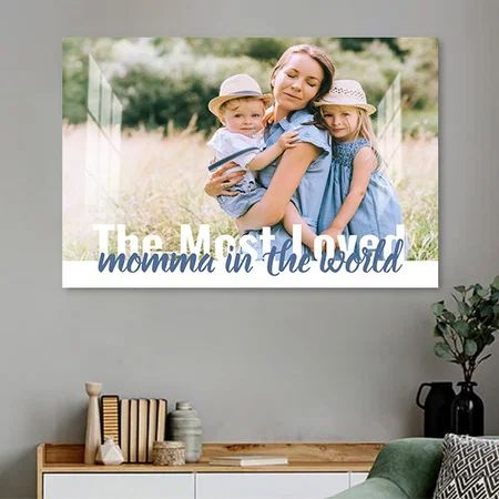 Most Loved Momma in the World Photo Customized Photo Printed Rectangle Horizontal Acrylic Photo Frame