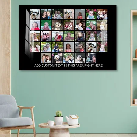 33 Photo Collage Grid Customized Photo Printed Rectangle Horizontal Acrylic Photo Frame