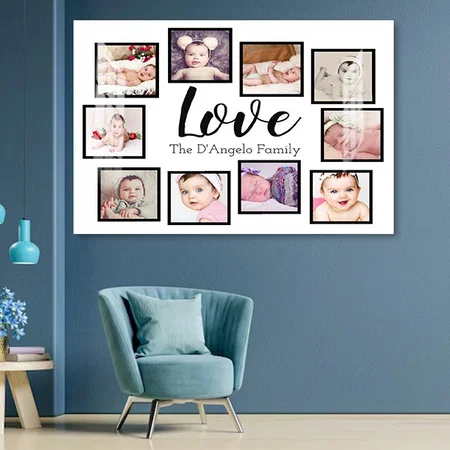 10 Photo Collage Love Family Customized Photo Printed Rectangle Horizontal Acrylic Photo Frame