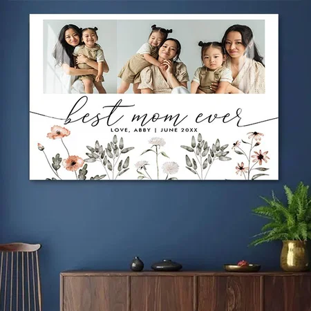 Best Mom Ever | Multi Photo Mother's Day Customized Photo Printed Rectangle Horizontal Acrylic Photo Frame