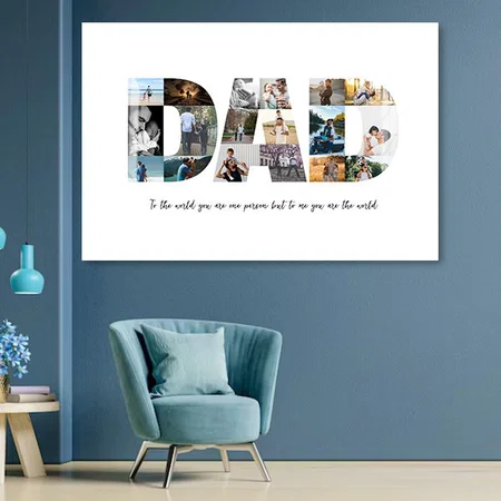 Father's Day 18 Photos Collage Gift for Dad Customized Photo Printed Rectangle Horizontal Acrylic Photo Frame