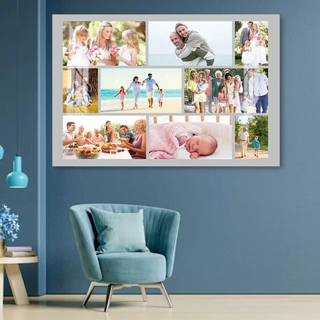 Masonry Style Family Photo Collage Customized Photo Printed Rectangle Horizontal Acrylic Photo Frame