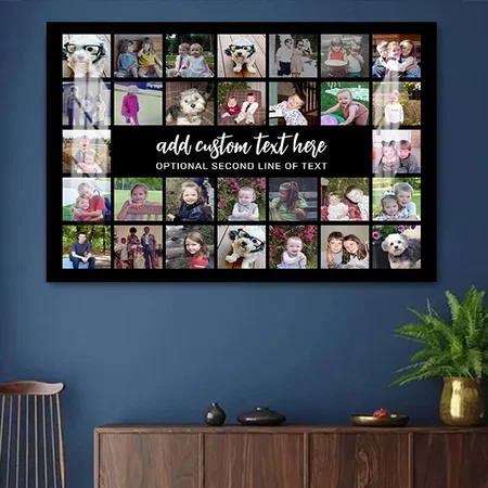 30 Photo Collage Grid Customized Photo Printed Rectangle Horizontal Acrylic Photo Frame
