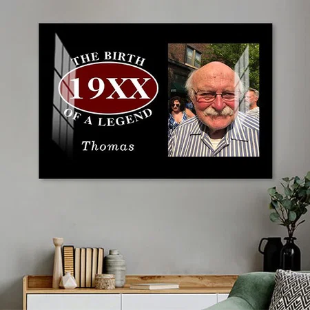 Birthday Photo Template Birth Of A Legend Customized Photo Printed Rectangle Horizontal Acrylic Photo Frame
