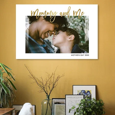 Mommy and Me Gold Script Photo Mother's Day Gift Customized Photo Printed Rectangle Horizontal Acrylic Photo Frame