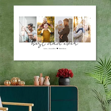 Best Dad Ever 4 Photos Dad Customized Photo Printed Rectangle Horizontal Acrylic Photo Frame