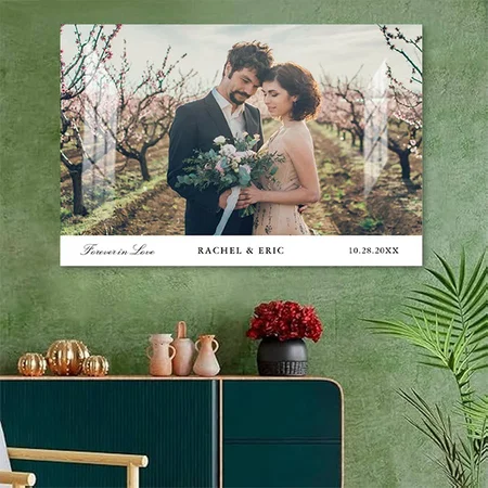 Simple And Minimalist Forever in Love Photo Customized Photo Printed Rectangle Horizontal Acrylic Photo Frame