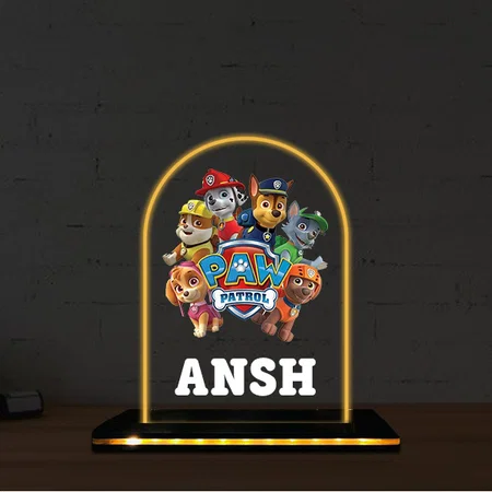 PAW Patrol Customized Photo Printed Acrylic Table Frame Lamp with LED Base