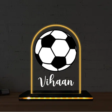 Foootball Customized Photo Printed Acrylic Table Frame Lamp with LED Base