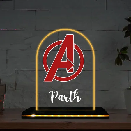 Avengers Customized Photo Printed Acrylic Table Frame Lamp with LED Base