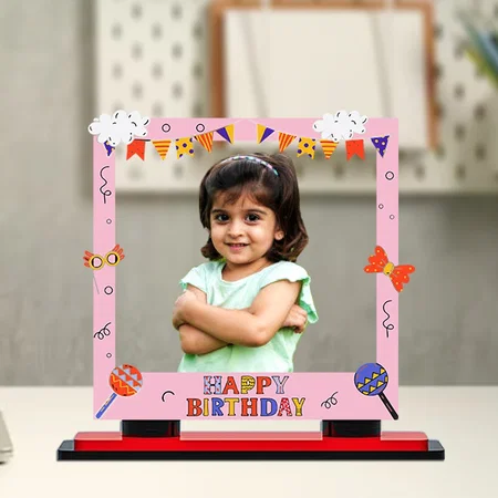 Happy Birthday Customized Miniature Photo Caricature Stand