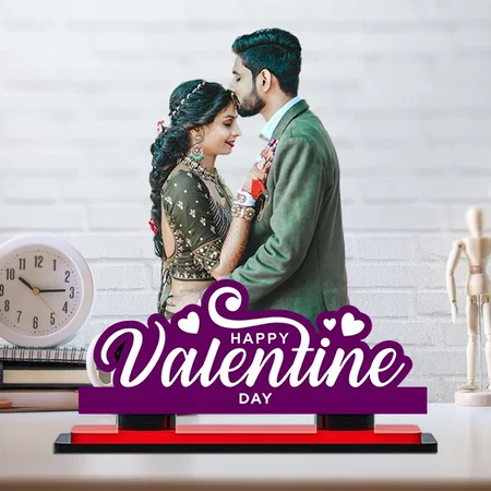 Happy Valentine Day Customized Miniature Photo Caricature Stand