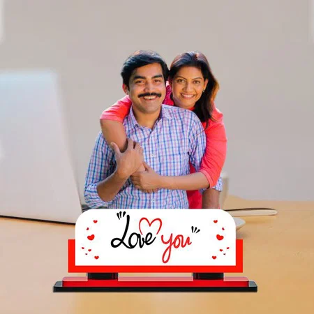Love You Customized Miniature Photo Caricature Stand