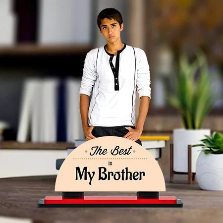 The Best Is My Brother Customized Miniature Photo Caricature Stand