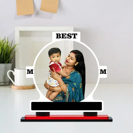 Best Mom Customized Miniature Photo Caricature Stand
