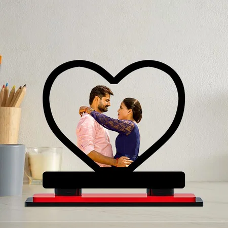 Heart Shape Customized Miniature Photo Caricature Stand