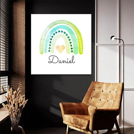 Boho Watercolor Rainbow Themed Customized Printed Square Acrylic Photo Frame