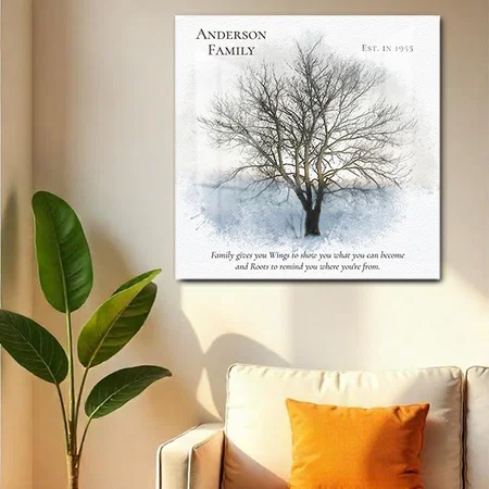 Watercolor Tree Themed Customized Printed Square Acrylic Photo Frame