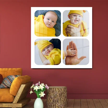 4 Collage Customized Printed Square Acrylic Photo Frame