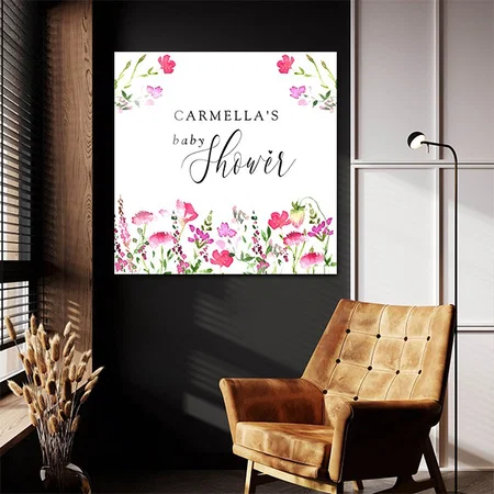 Wildflower Themed Customized Printed Square Acrylic Photo Frame