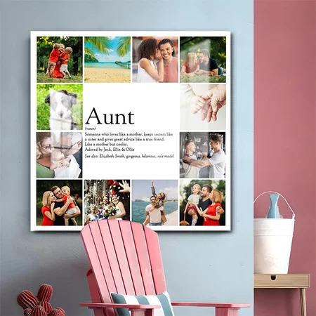 Aunt Definition 12 Photo Collage Customized Printed Square Acrylic Photo Frame
