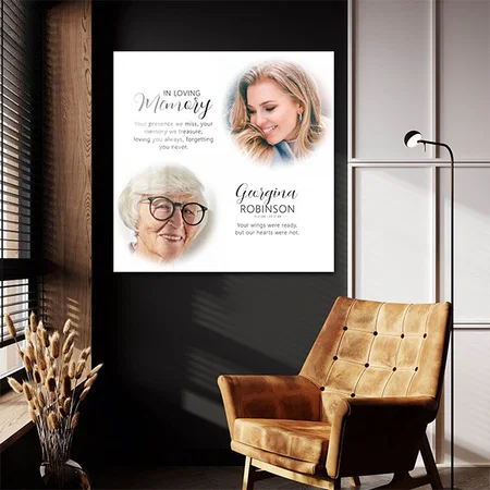 Modern Memorial Before & After Photo Customized Printed Square Acrylic Photo Frame