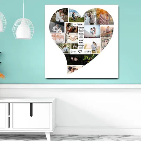 Heart Shaped 1st Year Anniversary Customized Printed Square Acrylic Photo Frame