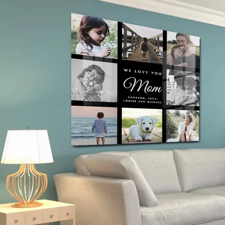 WE LOVE YOU Mom Mother's Day Photo Collage Customized Printed Square Acrylic Photo Frame