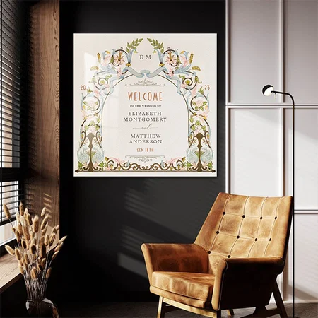 Royal Victorian Wedding Themed Customized Printed Square Acrylic Photo Frame