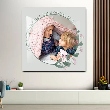 Mother's Day Photo Pink Wildflower Customized Printed Square Acrylic Photo Frame
