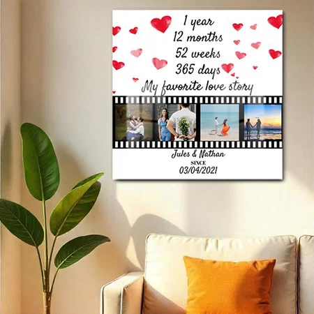 1 Year Anniversary film strip photo display Customized Printed Square Acrylic Photo Frame