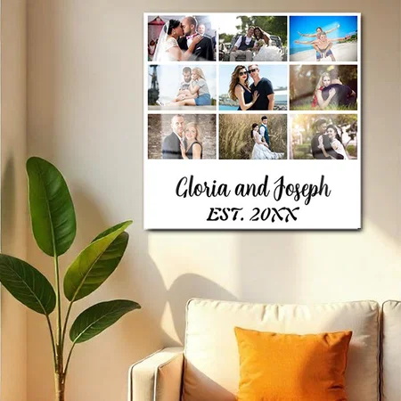 Personalised Wedding Anniversary 9 Photo Collage Customized Printed Square Acrylic Photo Frame
