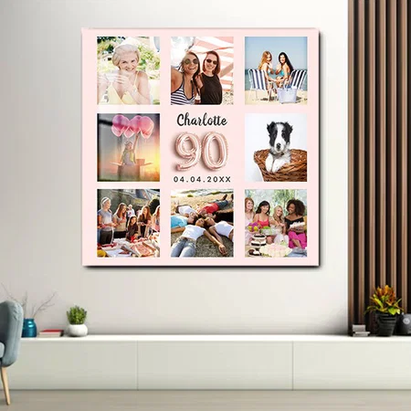 Birthday Rose Gold Pink Customized Printed Square Acrylic Photo Frame