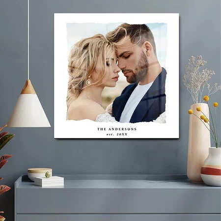 Modern photo wedding personalized established in Customized Printed Square Acrylic Photo Frame