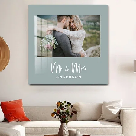 Wedding Mr and Mrs Photo Favor Gift Customized Printed Square Acrylic Photo Frame