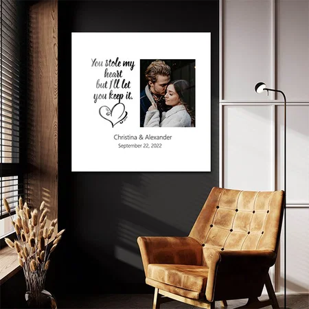 Couples "You stole my heart" love quote Customized Printed Square Acrylic Photo Frame