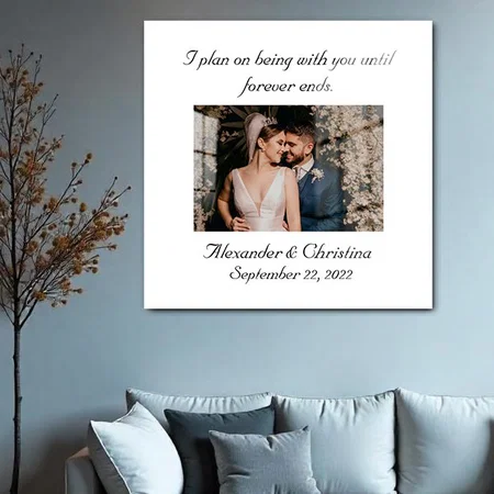 Forever Elegant Couple Love Quote Customized Printed Square Acrylic Photo Frame