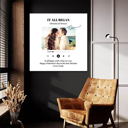 Stylish Song Playlist Photo Love Valentine's Day Customized Printed Square Acrylic Photo Frame
