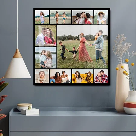 11 Photo Collage Customized Printed Square Acrylic Photo Frame